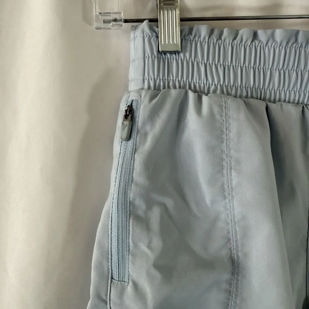 Old Navy Shorts Girls Medium Blue Pull On Elasric Waist Zip Pockets Elastic Wais